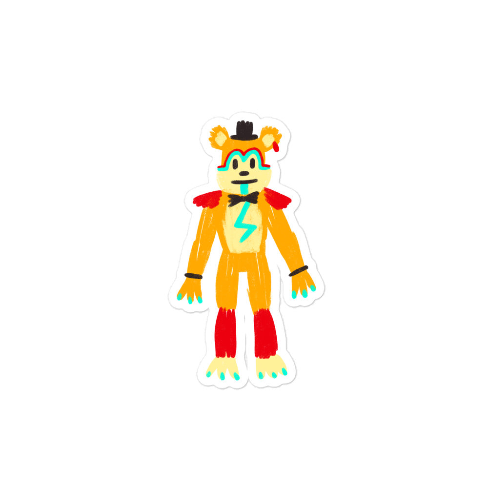 Crayon Drawing - Freddy - Sticker