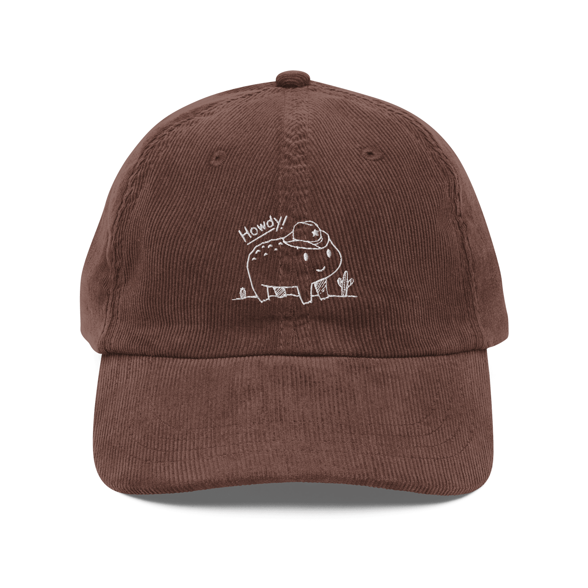 Tomothy Toad "Howdy!" Embroidered Corduroy Hat - Traveling Toads Corduroy Hat