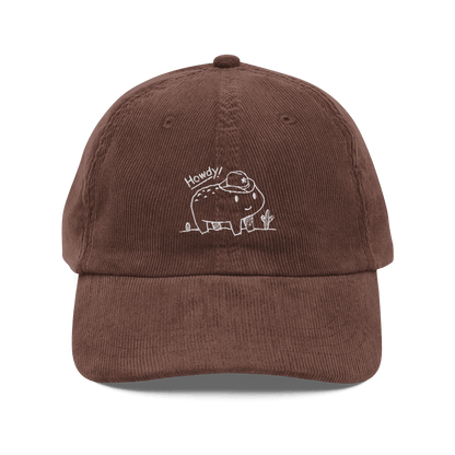 Tomothy Toad "Howdy!" Embroidered Corduroy Hat - Traveling Toads Corduroy Hat