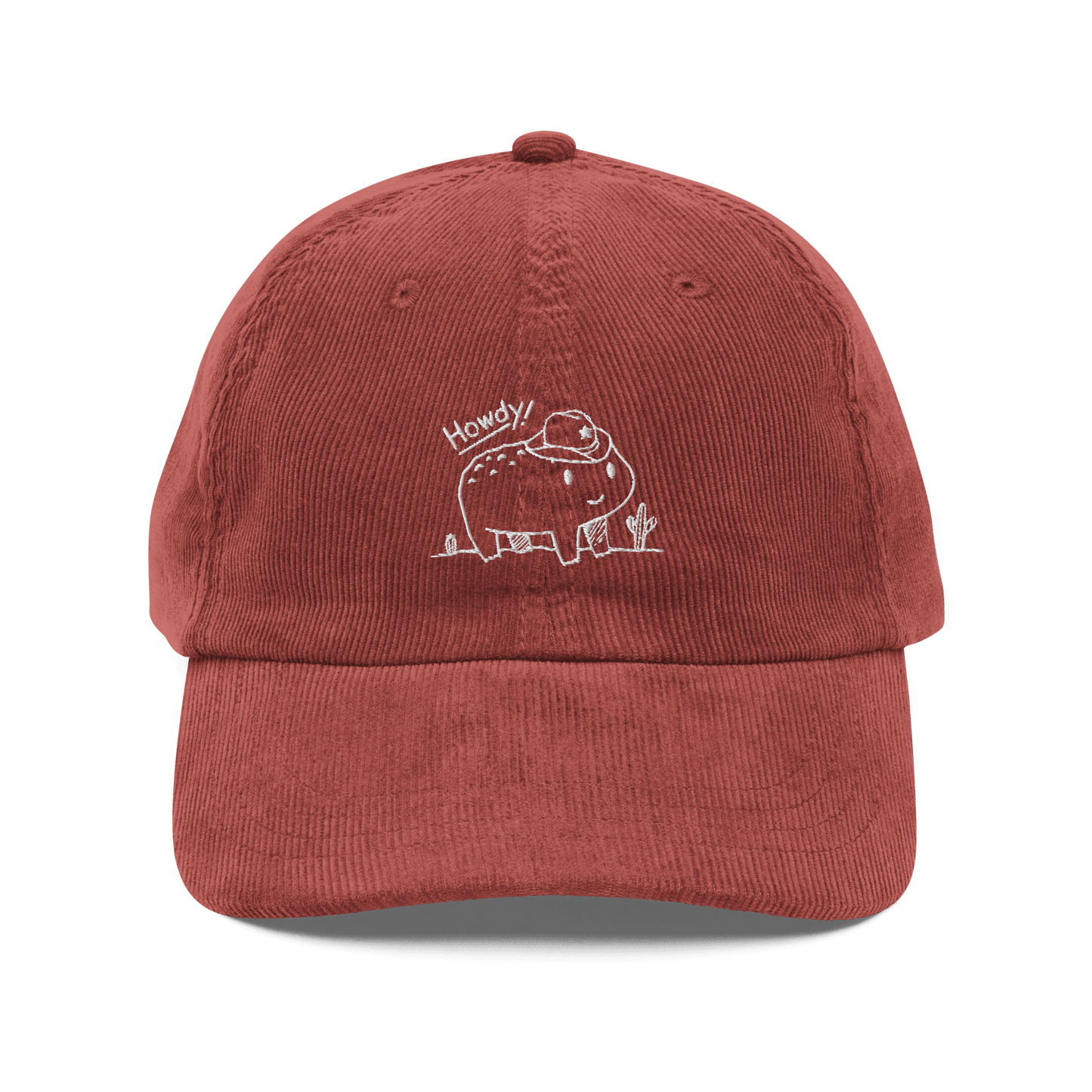 Tomothy Toad "Howdy!" Embroidered Corduroy Hat - Traveling Toads Corduroy Hat