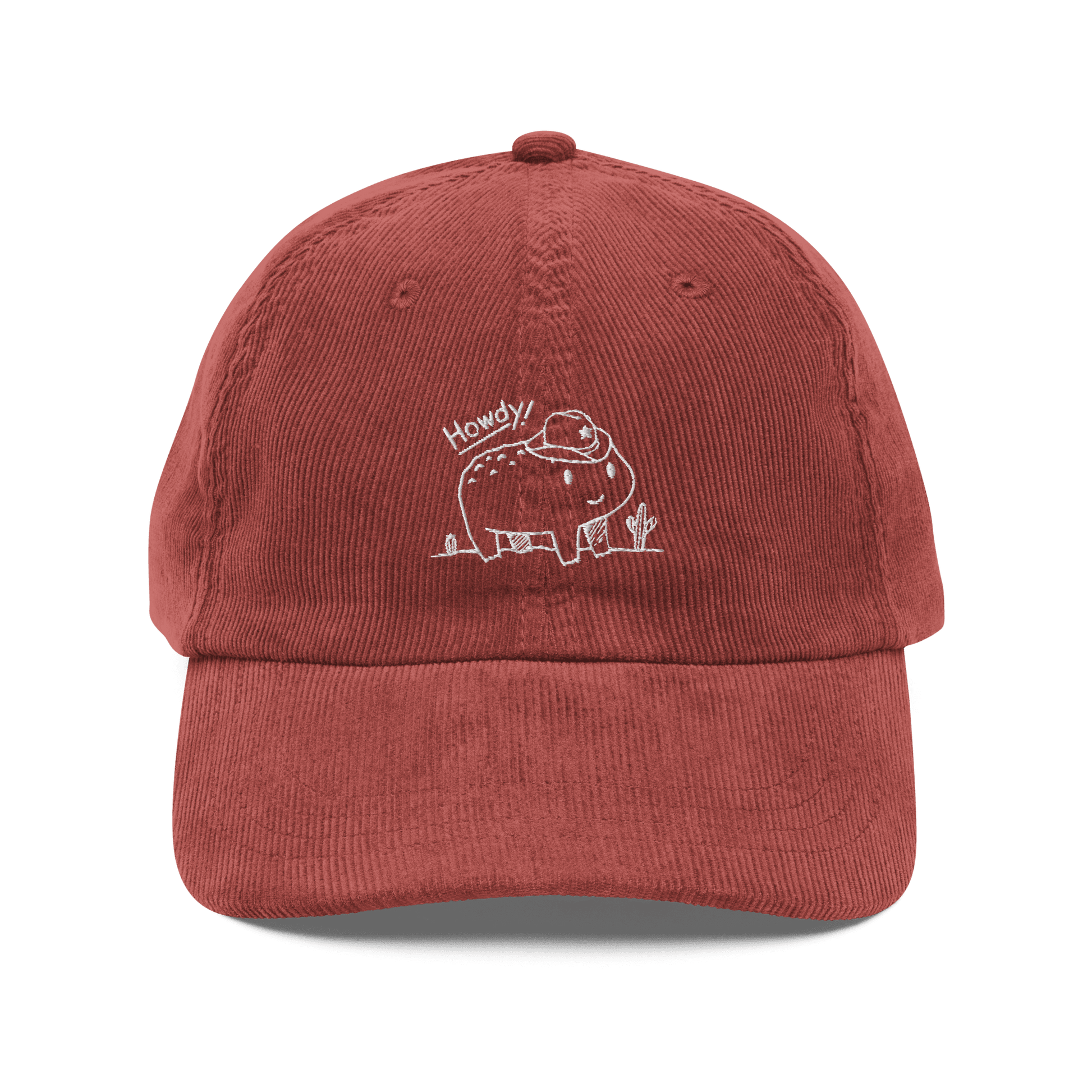 Tomothy Toad "Howdy!" Embroidered Corduroy Hat - Traveling Toads Corduroy Hat