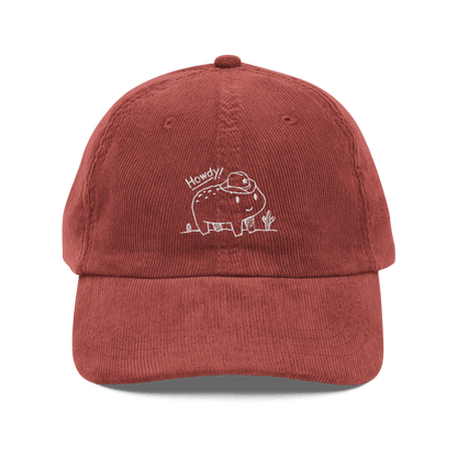 Tomothy Toad "Howdy!" Embroidered Corduroy Hat - Traveling Toads Corduroy Hat