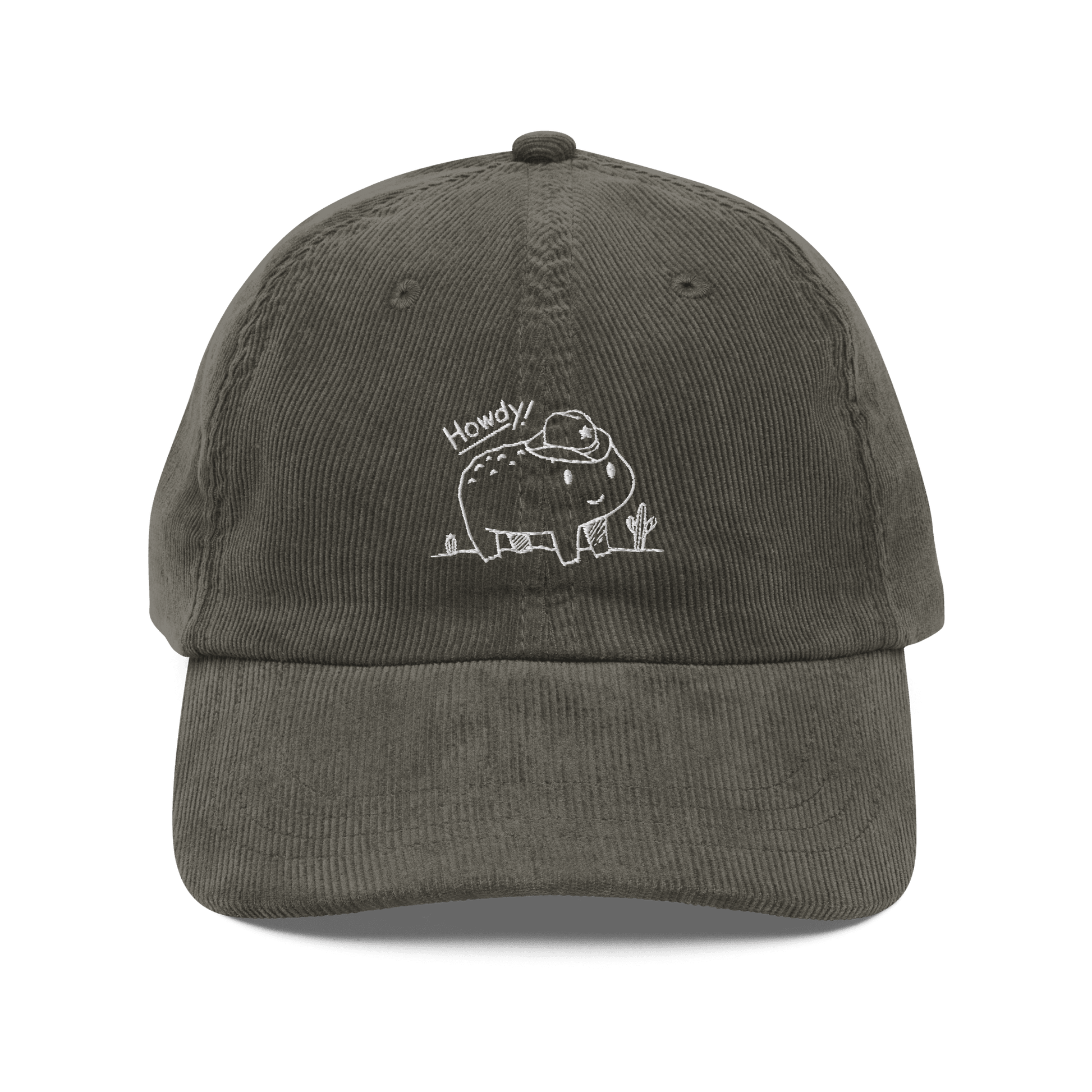 Tomothy Toad "Howdy!" Embroidered Corduroy Hat - Traveling Toads Corduroy Hat